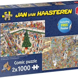 2x 1000 Pieces Jigsaw Puzzle Jumbo Jan Van Haasteren Holiday Shopping 