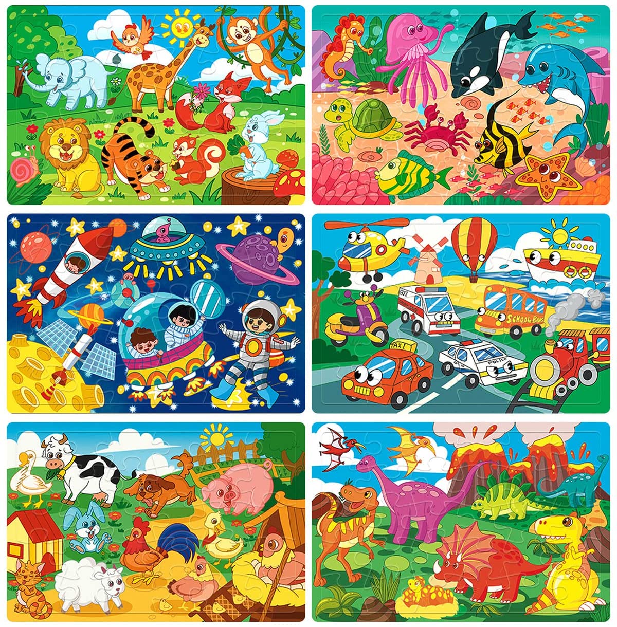 Wooden Jigsaw Puzzles for Kids Age 3-5 Year Old 30 Piece Colorful Wooden... 