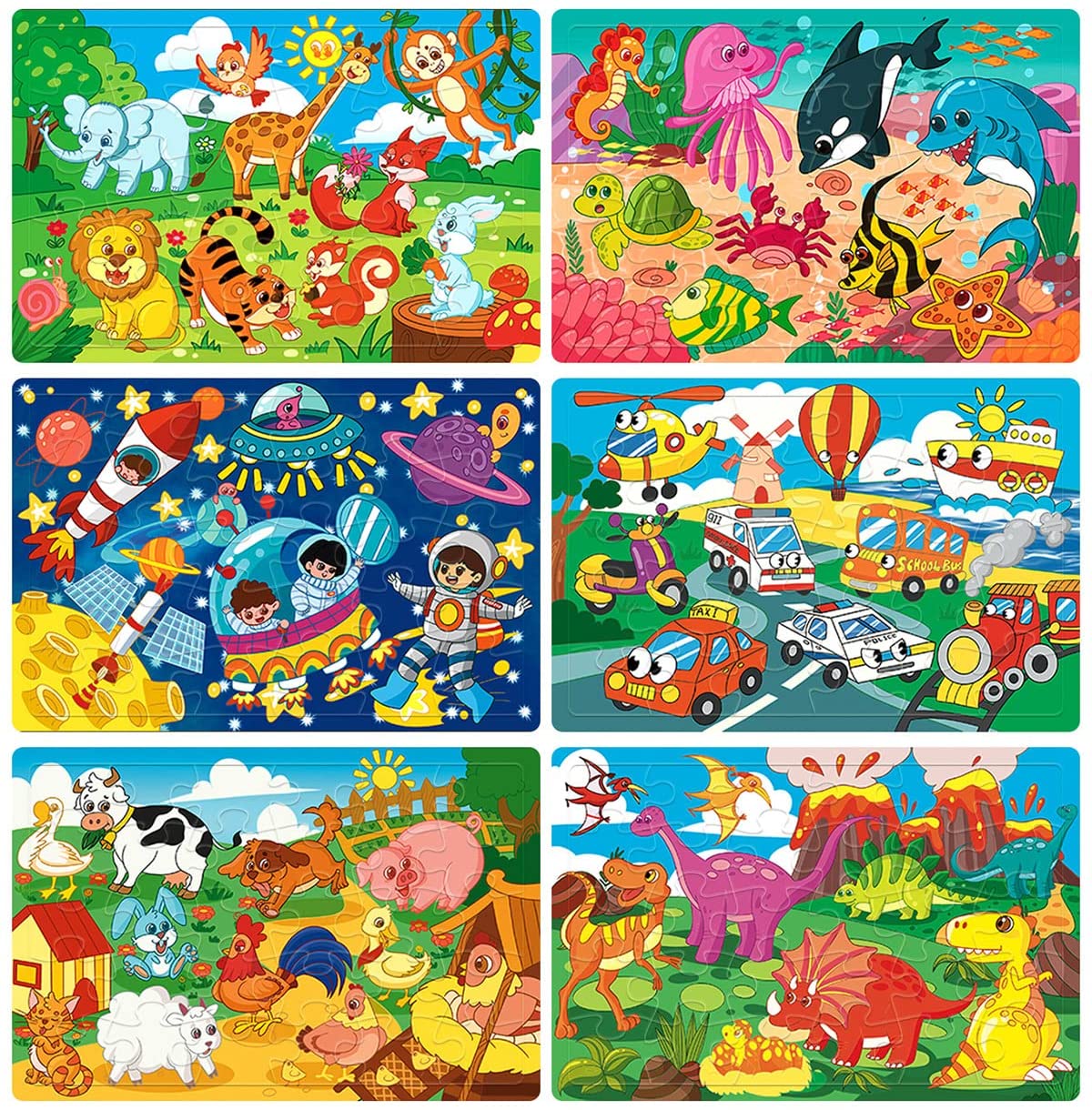  Wooden Jigsaw Puzzles for Kids Age 3-5 Year Old 30 Piece  Colorful Wooden Puzzles for Toddler Children Learning Educational Puzzles  Toys for Boys and Girls (4 Puzzles) : Toys & Games