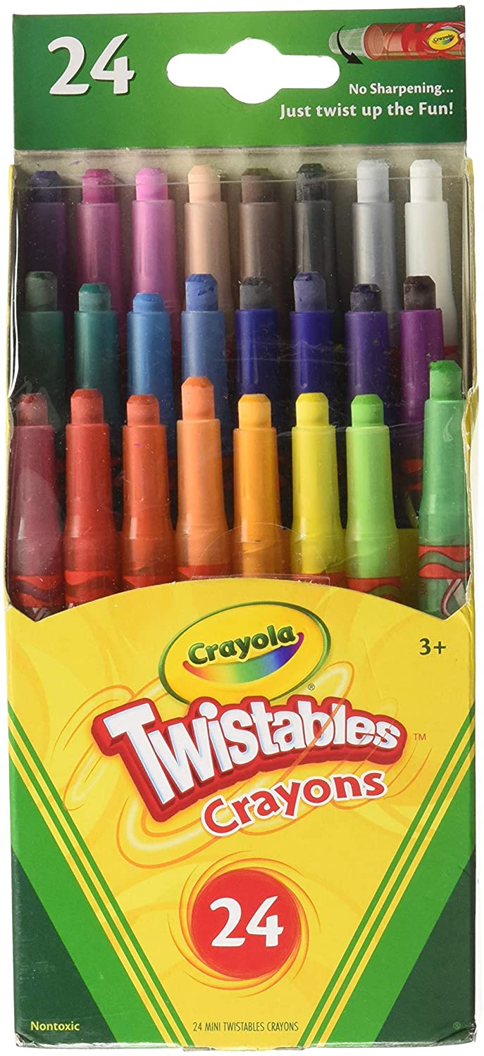 Premier Stationery 59768 World of Colour Mini Twisties Crayon Pack of 24 Multi-Colour 