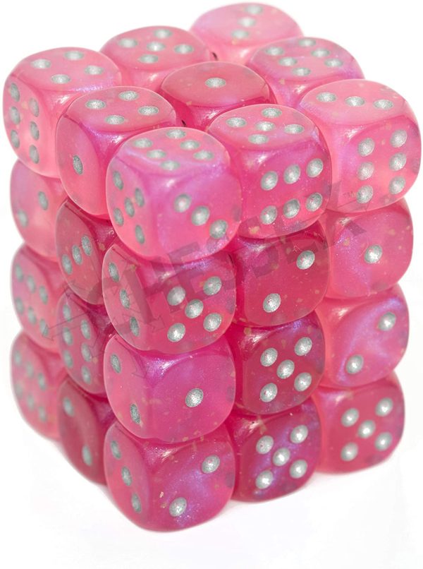CHESSEX Borealis ® 12mm d6 Sky Blue/White Luminary dice blocco ™ dice 36 