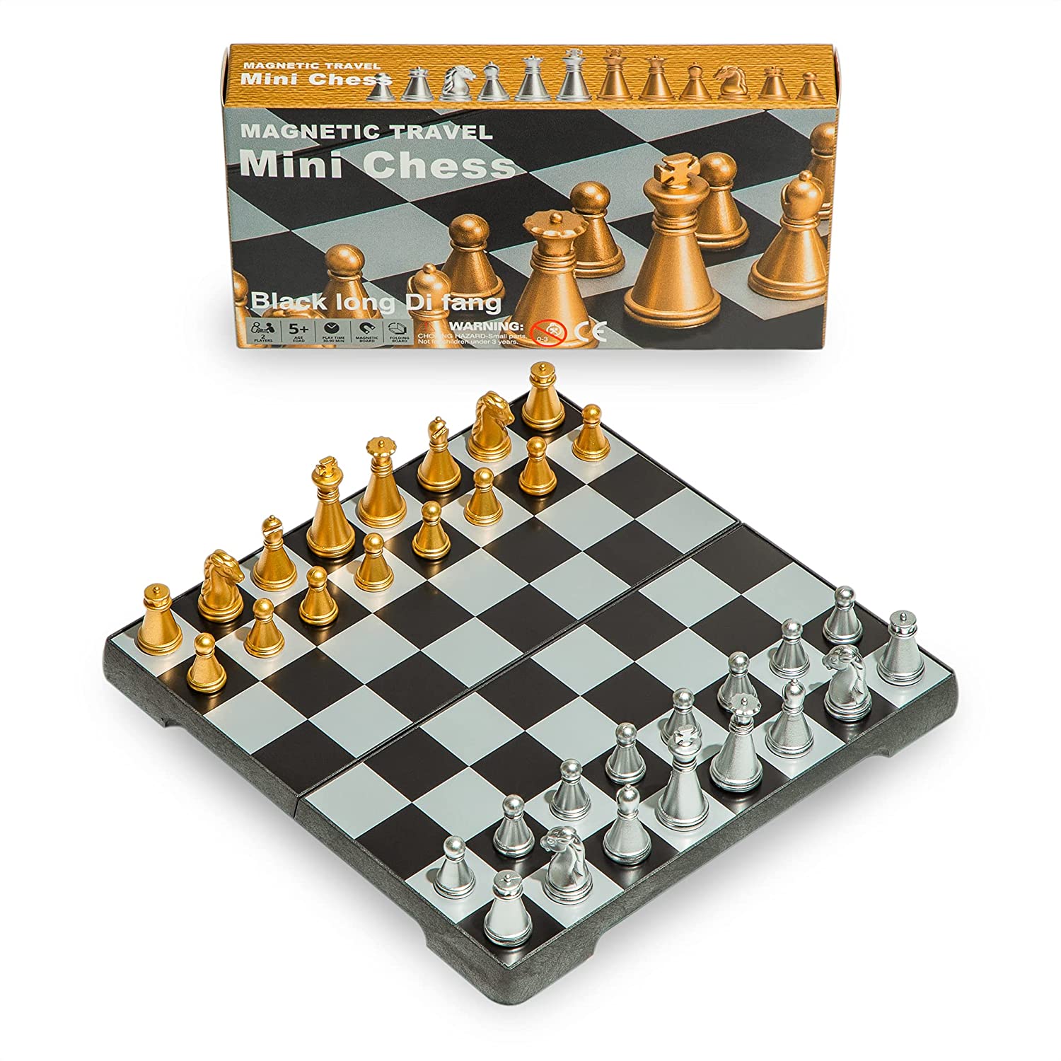 Mini Chess Set Folding Magnetic Plastic Chessboard Board Game 
