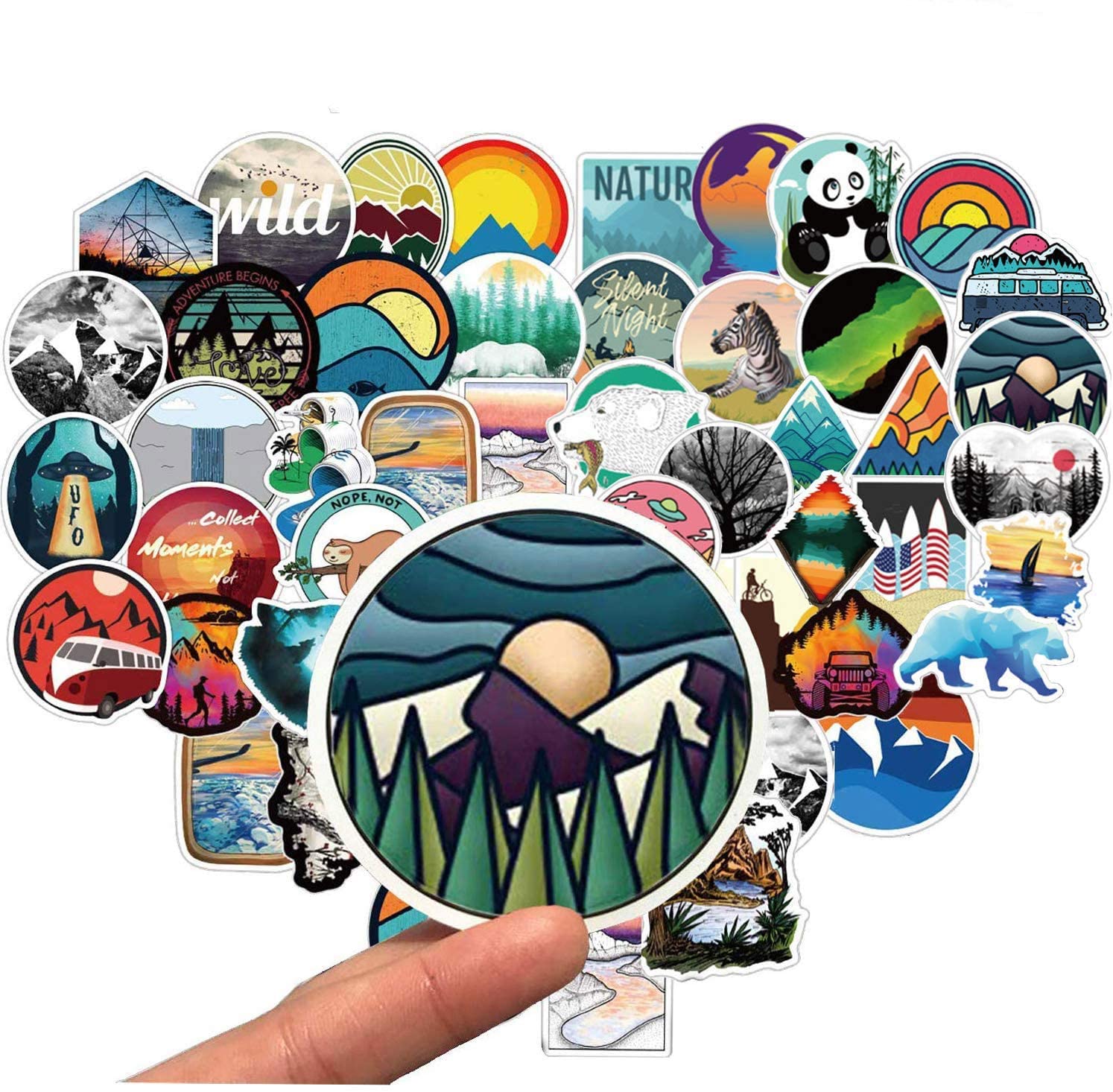 150PCS Camping Stickers for Water Bottles Outdoor Adventure Stickers Vinyl Waterproof Stickers Packs Laptop Decals Travel Hiking Stickers for Bike Bumper Suitcase Luggage Car Wilderness Nature Decals 
