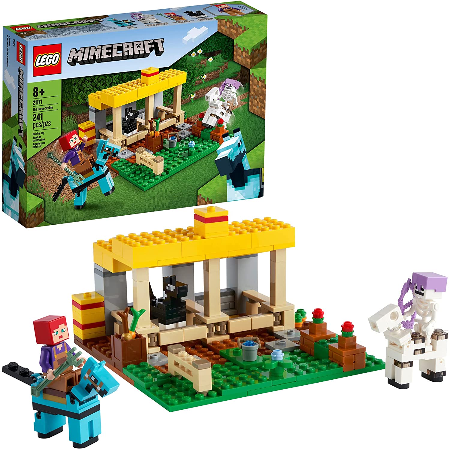 Minecraft The Horse Stable Building Kit Fun Minecraft Farm Toy For Kids Featuring A Skeleton Horseman New 21 241 Pieces Homefurniturelife Online Store