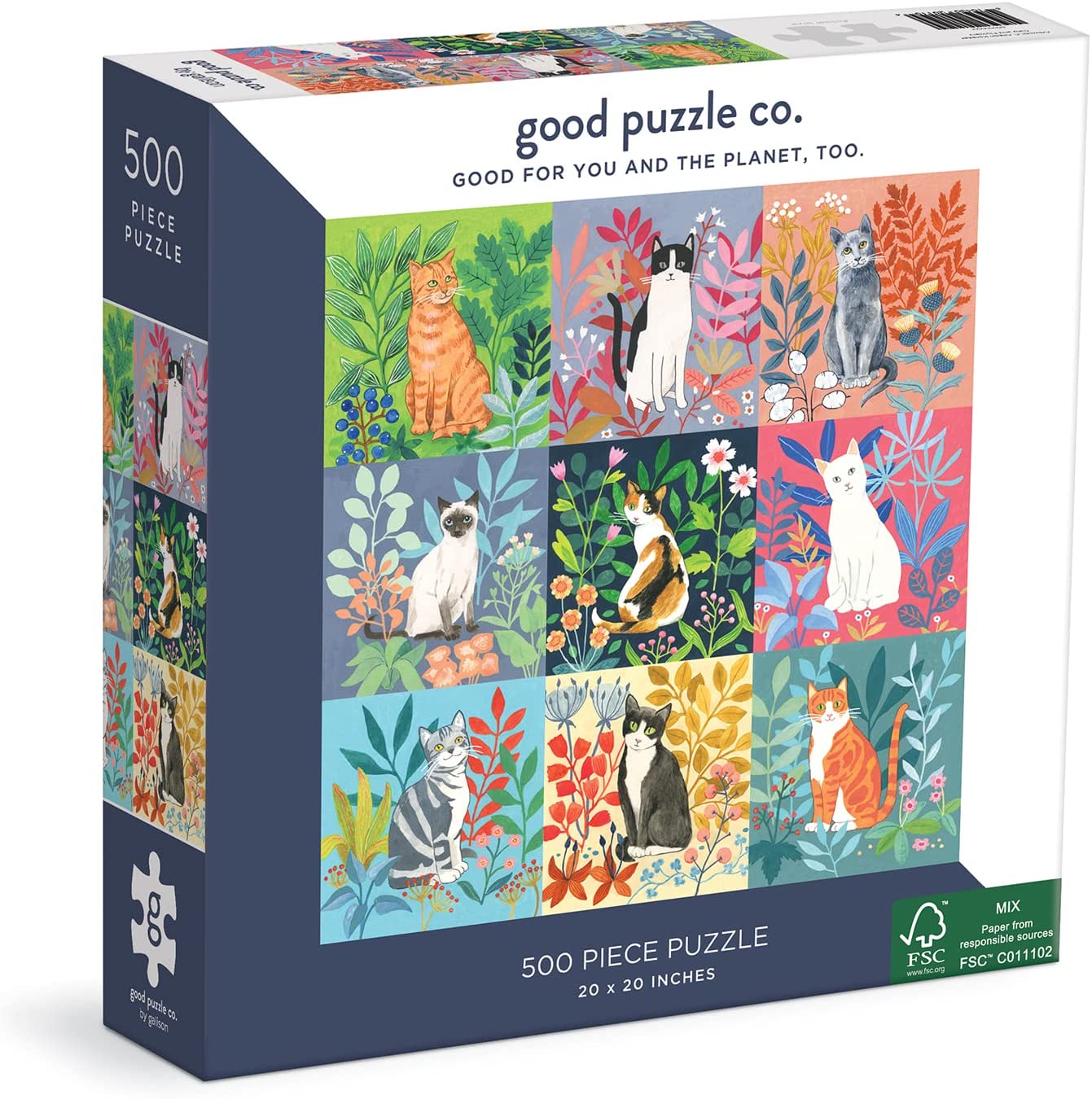 Galison Good Puzzle Co. Cats and Flowers 500 Piece Jigsaw Puzzle,1 ea –  Homefurniturelife Online Store