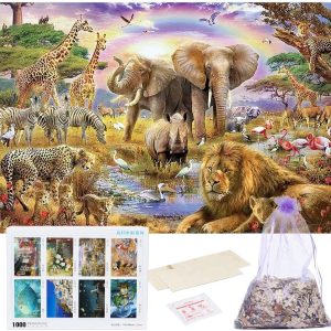 Puzzle Adult 1000 Piece Wooden Jigsaw Puzzles Animal World Kids Game Toy Gift 