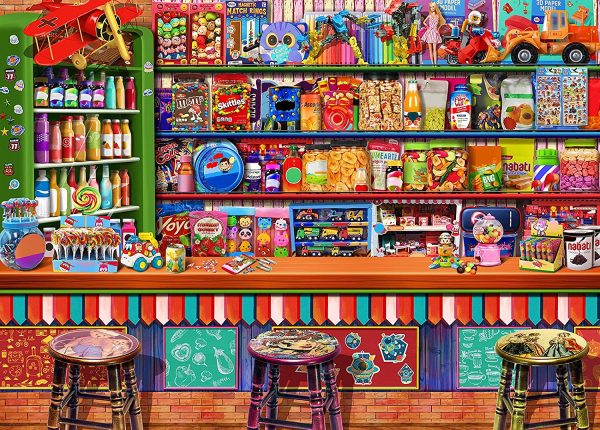 HUADADA Jigsaw Puzzles for Adults 1000 Pieces Puzzle Street Cafe. 