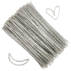 Black Carykon 100 PCS 12 Inch Glitter Tinsel Creative Arts Chenille Stems Pipe Cleaners 