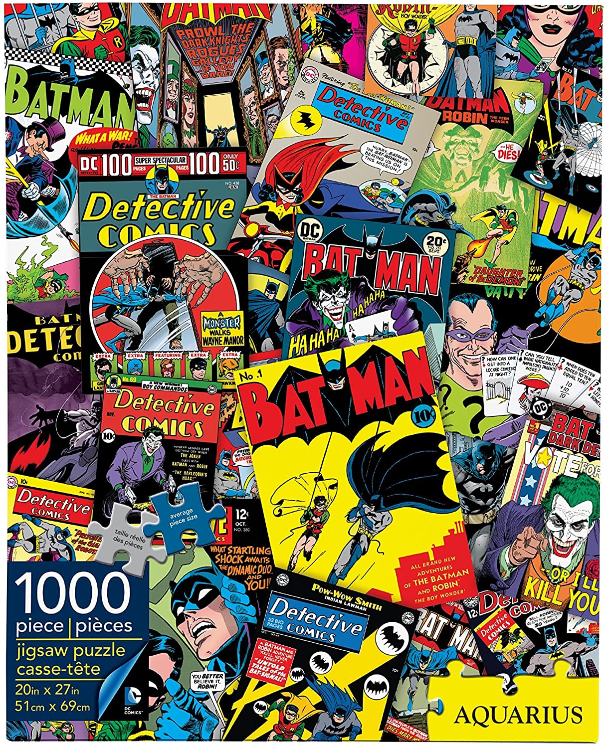 Aquarius Dc Comics Puzzle Batman Collage 1000 Piece Jigsaw Puzzle Officially Licensed Dc Comics Merchandise Collectibles Glare Free Precision Fit X 27 Inches Homefurniturelife Online Store