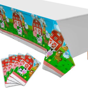 BARNYARD On the Farm PLASTIC TABLE COVER ~ Birthday Party Supplies Decorations 