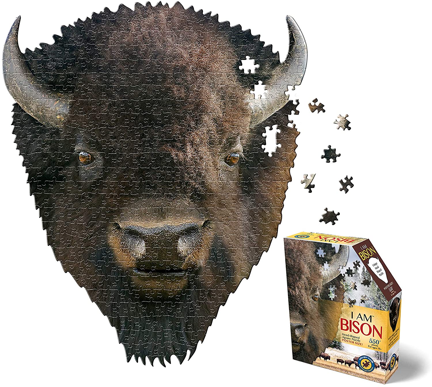 I Am Tiger Head-shaped Jigsaw Puzzle 550 Pcs by Madd Capp Puzzles 3005 for sale online 