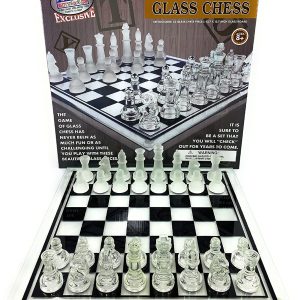 New 2 In 1 Chess Board Glass Frosted Traditional Draughts Set Game Fun 