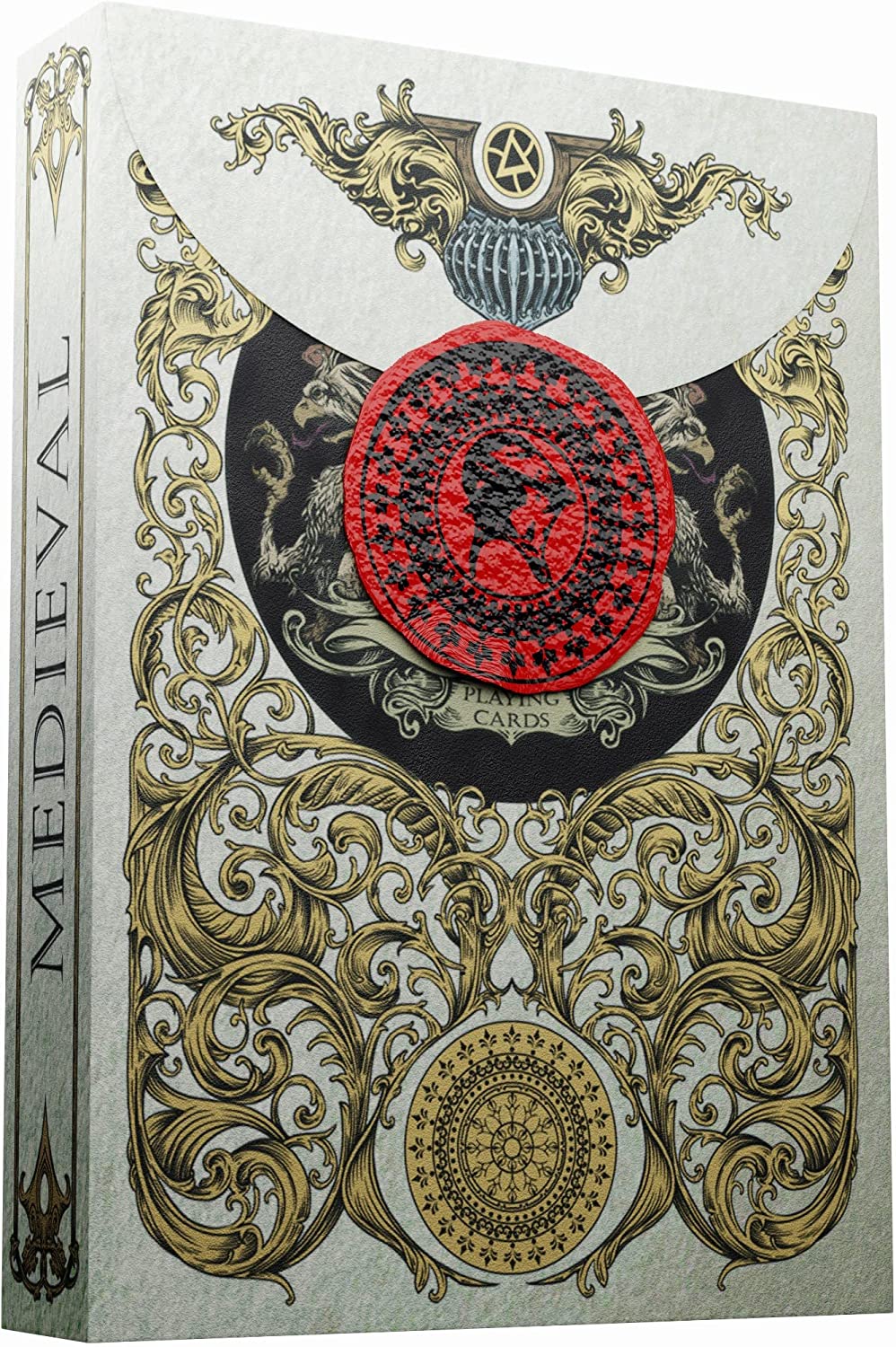 Unique Illustrated Designs for Kids & Adults Black Deck of Playing Cards Medieval Playing Cards with Unique Seal and Free Card Game eBook Playing Card Decks Stand Out with Cool Poker Cards 