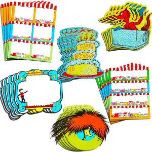 Dr. Seuss Party Decorations Set - Bundle with 200 Pc Dr. Seuss Poster, Stickers, Labels (Dr. Seuss Classroom Supplies)