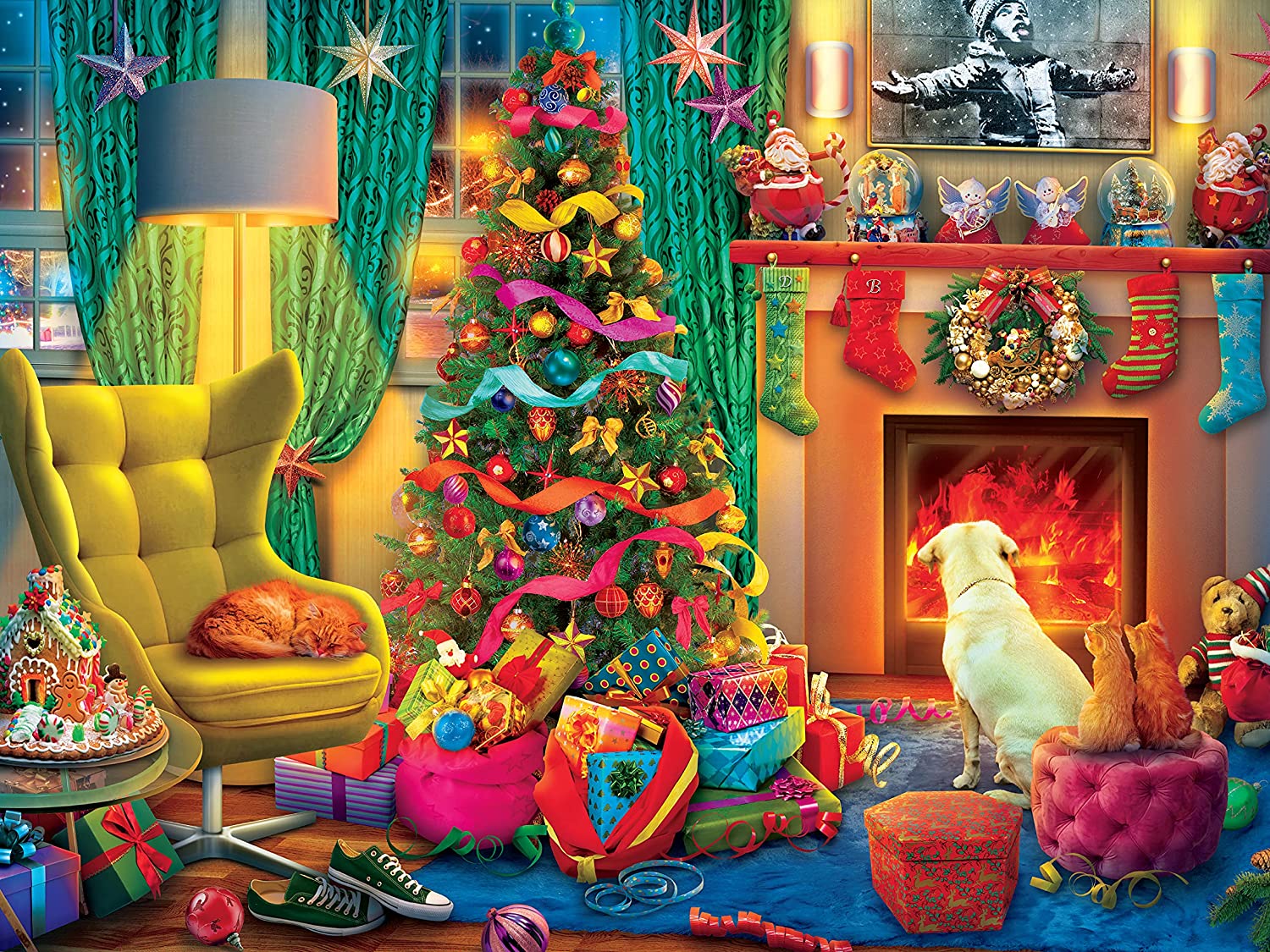 Ceaco Tis The Season Puzzle Santa's Gift for Snowman Puzzle 