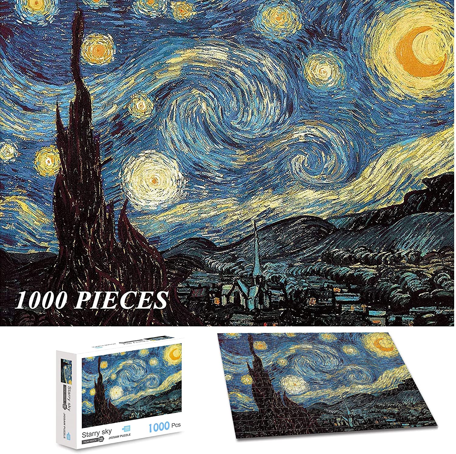1000 Pieces Jigsaw Puzzles for Kids Adult Educational Family Toys Starry Night 