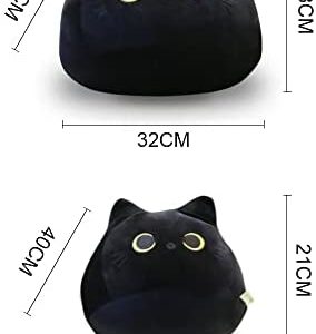 UEncounter Black Cat Stuffed Animal Plush Toy Creative Cat Shape Soft Pillow Pillow Toys Gifts Cute Stuffed Animal Dolls for Girlfriend Kids Baby Girls 