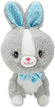 Strollin' Brady 9 Inches Animated Walking Grey Easter Bunny Stuffed Animal Plush Toy Sings Bunny Hop Cuddle Barn 