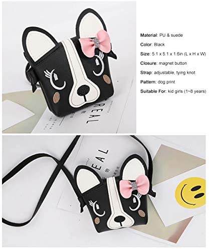 Black Gifts for Little Girls JienClound Little Girl Purses,Cute Puppy Shoulder Crossbody Bag with a Bowknot 