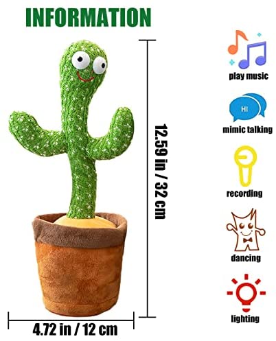 Tanzender Kaktus Plüschtiere Electric Repeat Voice Singing Recording Cactus 