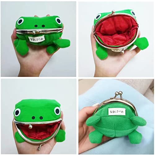 Frog Coin Wallets Plush Animal Toys Frog Coin Pouch with Zipper Birthday gift Graduation Gift School Prize for Kids Boys Girls Kcikn Cute Green Plush Frog Coin Purse 