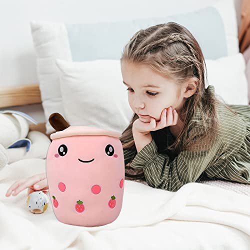 Cartoon Bubble Tea Plush Pillow,Plush Boba Tea Cup Toy Figurine Toy,Multiple Sizes Cute Bubble Tea Cup Shaped Pillow A-1,9.4'' 