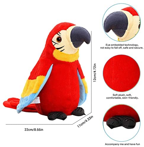 Repeats What You Say Electronic Pet Plush Interactive Toy R TALKING PARROT 
