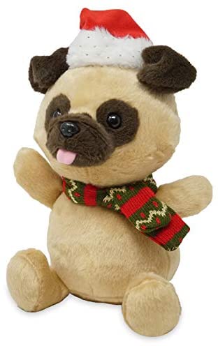 Cuddle Barn Holiday Whirlers Chestnut Animated Musical Christmas Pug Puppy Stuffed Animal Plush Toy Sings Deck The Halls Dog Barking Version 9 Homefurniturelife Online Store
