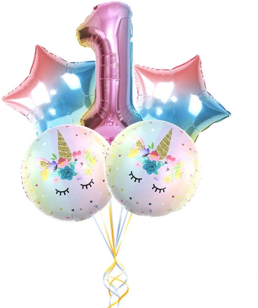 First 1st Birthday Number 1 Boy Girl Filled Balloons Baby Party Decorations 