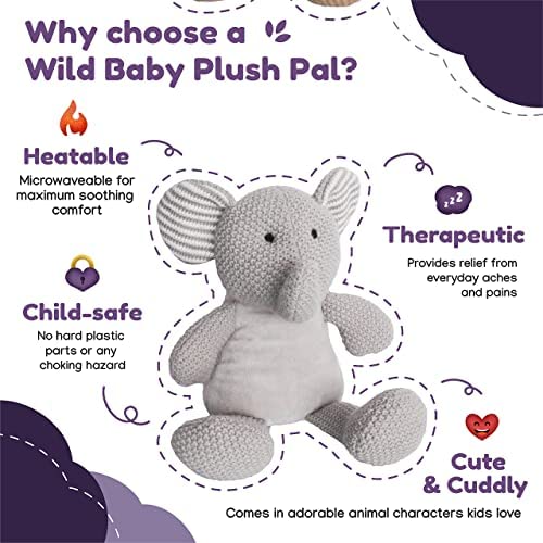 Wild Baby Sloth Stuffed Animal Heatable Microwavable Plush Pal Lavender Scent 
