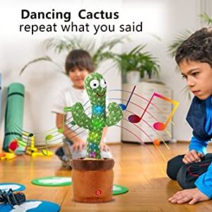 Dancing Cactus,Cactus Toy for Kids,Cactus Toys That Repeats Your Words,Dancing Cactus Plush for Babies Talking & Repeating Home Decoration Children's Early Education 