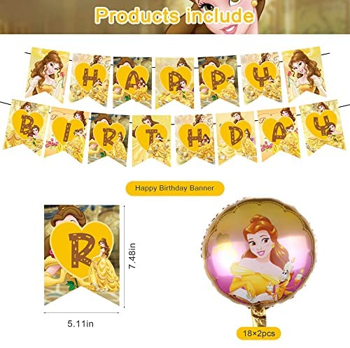 Beauty and the Beast Party Banners/Flags/Bunting and Plastic Table Cover 