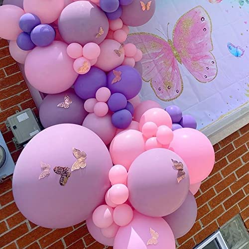 Butterfly Garden Baby Shower Decorations for Girl 110 Piece Pink Balloon  Garland Arch Kit Decor, Baby Girl Glitter Banner Foil Butterflies 