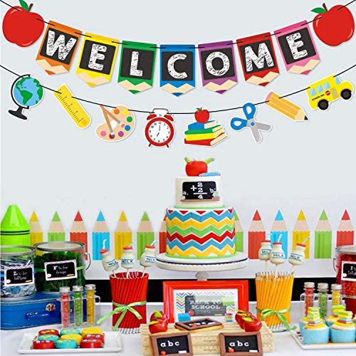 Back to School Pencil Banner Welcome Back to School Party Decorations Classroom Decor Teacher Gift Back to School Banner First Day of School Decorations 