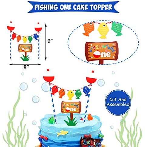 3-In-1 Gone Fishing First Birthday Party Decorations- Little Fisherman  Highchair Banner The Big One Hat O – Homefurniturelife Online Store