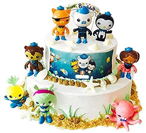 Octonauts Cake Topper Decorations Children Mini Toys Peso Kwazii Captain Barnacles Cupcake Toppers for Birthday Party Supplies（8 Pcs ）