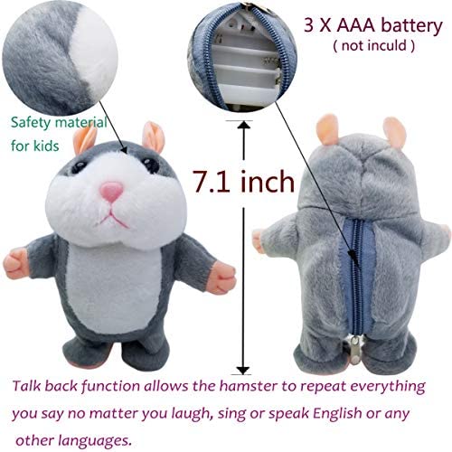 Talking Hamster Repeats What You Say Electronic Pet Talking Plush Toy Buddy 