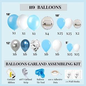 176 pc hotsell Baby Shower Decorations for Boy, Birthday Boy, 2 in 1 Set - Balloon Garland Arch, Balloons Boxes and Banner