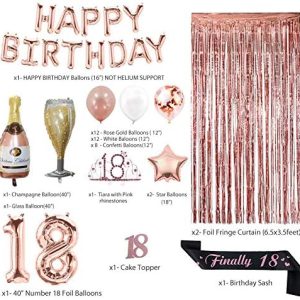 Details about   18th Birthday Rose Gold Decorations Foil Curtains & More 40" Number Balloons 