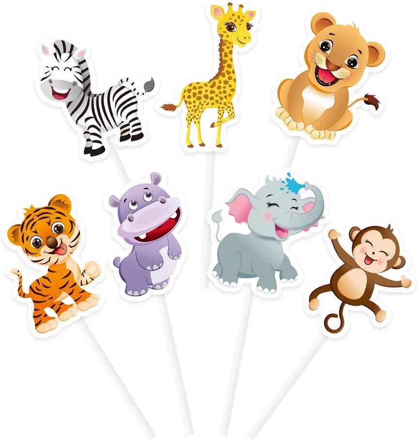 Safari cupcake Toppers/ Cupcake toppers/ safari theme/ elephant theme 