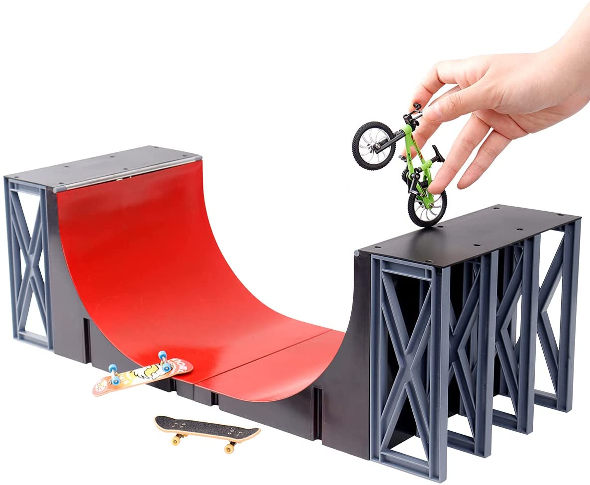 Mini Fingerboard Deck Skate Park Ramp Kit Finger Board Ultimate Parks Set 