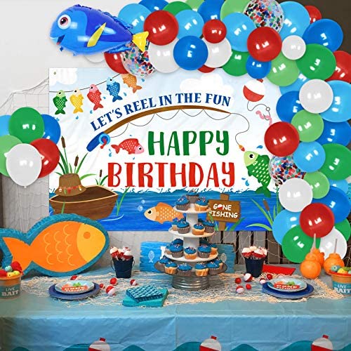 68PCS Fishing Birthday Party Decorations Kit for Boys, Gone