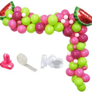 Baby Shower Aboofx 107 Pieces Watermelon Party Balloons Garland Arch Kit Watermelon Vines for Watermelon Party Decorations Watermelon Foil Balloons Birthday 