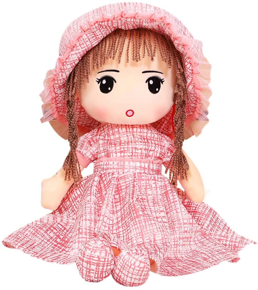 Soft Rag Doll Plush First Doll Toys For Girls Cute Cartoon Rag Doll Cuddly Doll