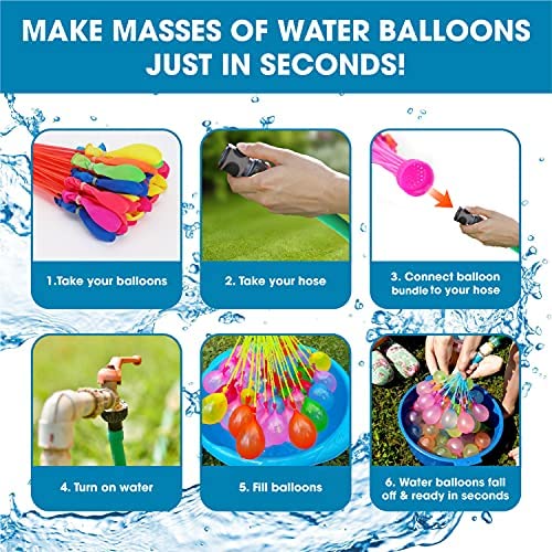 Water Balloons for Kids-Water Balloons Filler-Water Balloon Games-Balloons Set Party For Kids Water Balloons Slingshot-Water Balloons Fight 555 PCS Water Balloons-Water Balloons Bulk-Water Bombs