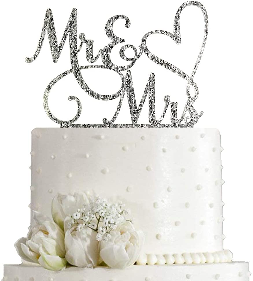 US Acrylic Engagement Cake Topper Wedding Party Mr & Mrs Bride Groom Decoration 