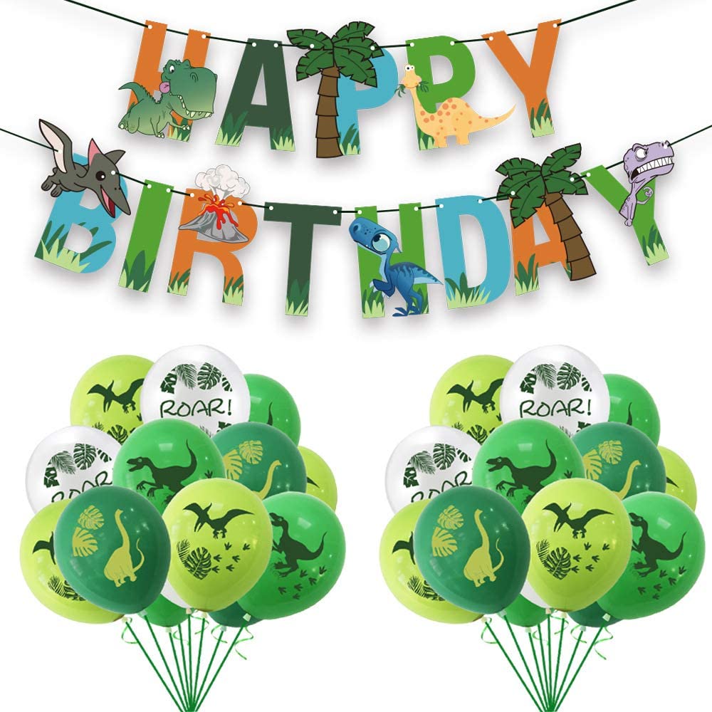 Balloon Baby Shower Party Decor Party Supplies Kids Birthday Dinosaur Banner 