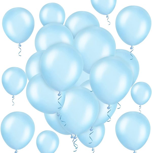 i-QiQi Macaron Blue Balloons Latex Party Balloons 18125 Latex Macaron Light Blue Balloons Helium Balloons for Wedding Birthday Baby Shower Party Decoration.