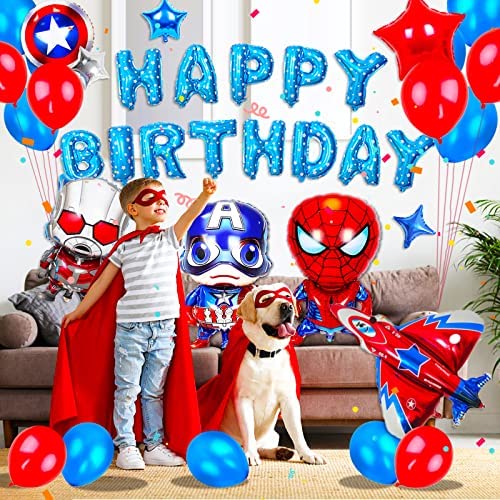 Super Hero Balloons 76 Pack 12 Latex Balloons for Kids Birthday Party Favor Supplies Decorations 19 Symbol Perfect for Your Themed Party 