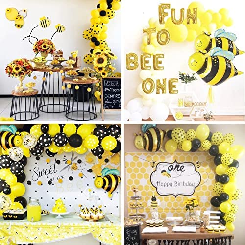 PartyWoo Bee Balloons, 72 pcs Yellow Balloons Yellow Polka Dot Balloons  Black Balloons and Bee Foil Balloon, Bee Decorations for Bee Party, Bee  Baby Shower, Bee Birthday Party, Mom to Bee Shower –